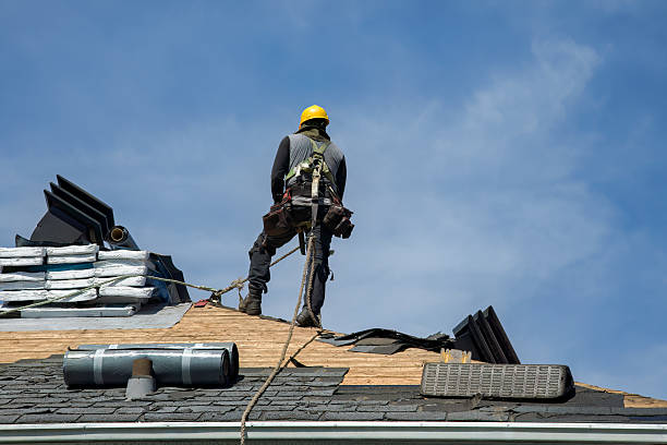 Professional Roofing technician working in Woodstock, IL